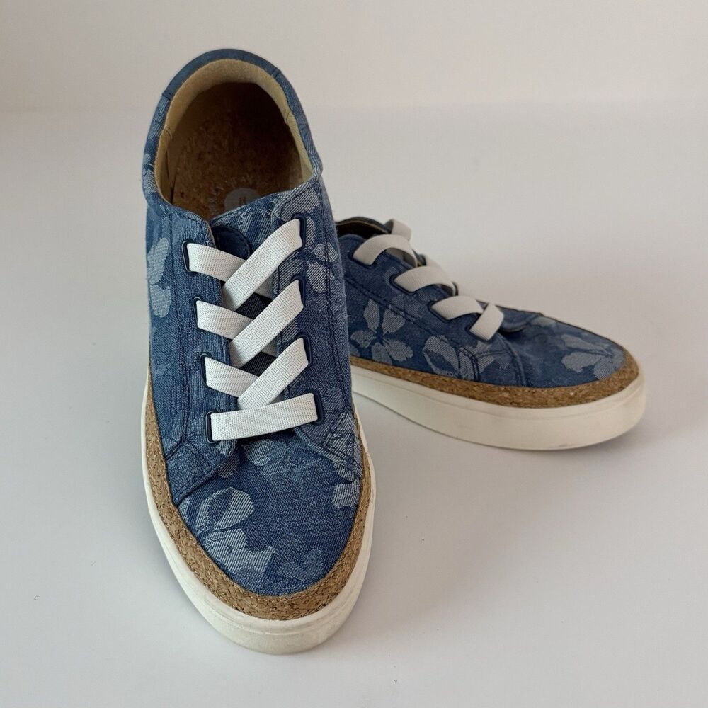 Revitalign Orthotic Slip-On Sneaker Womens Size 8B Cork Denim Floral Hermosa
